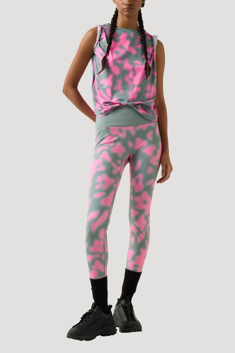 Brenna Functional Short-Sleeved Top, Alternate, color, Eucalyptus/Pink