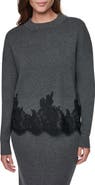 DKNY Lace Trim Sweater