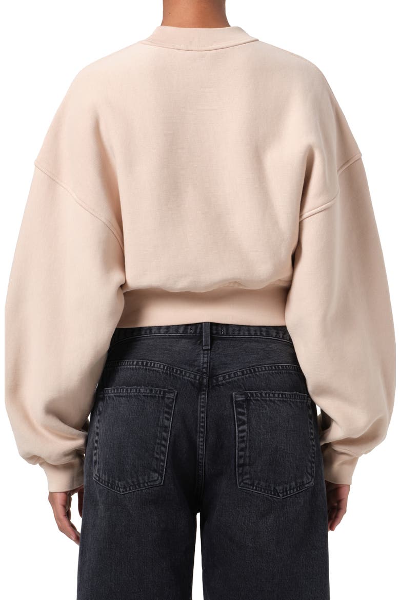 Kit Cotton Fleece Crop Sweatshirt, Alternate, color, WAFER (DUSTY NUDE PEACH)