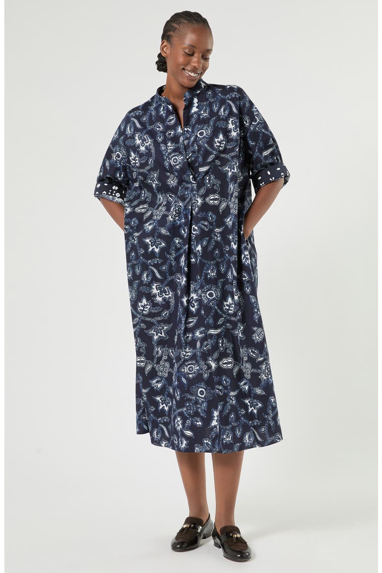 Floral Print Maxi Dress, Alternate, color, NAVY