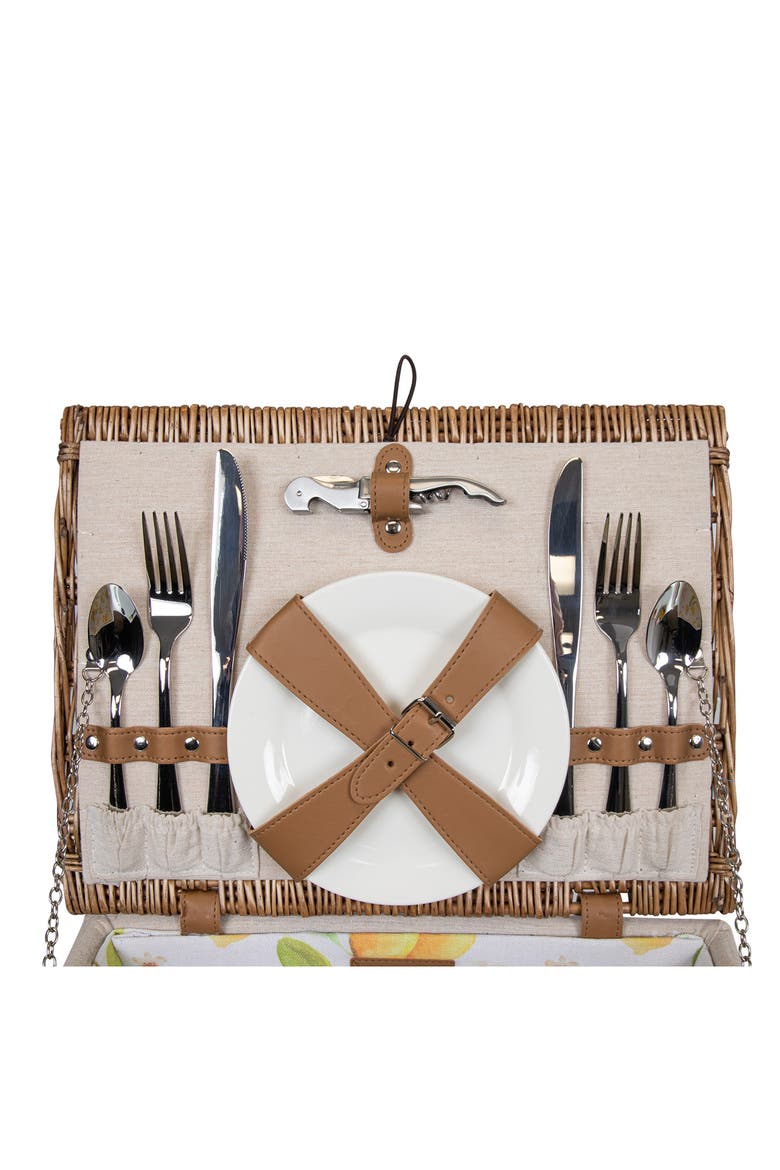 Lemongrove Picnic Basket, Alternate, color, WHITE