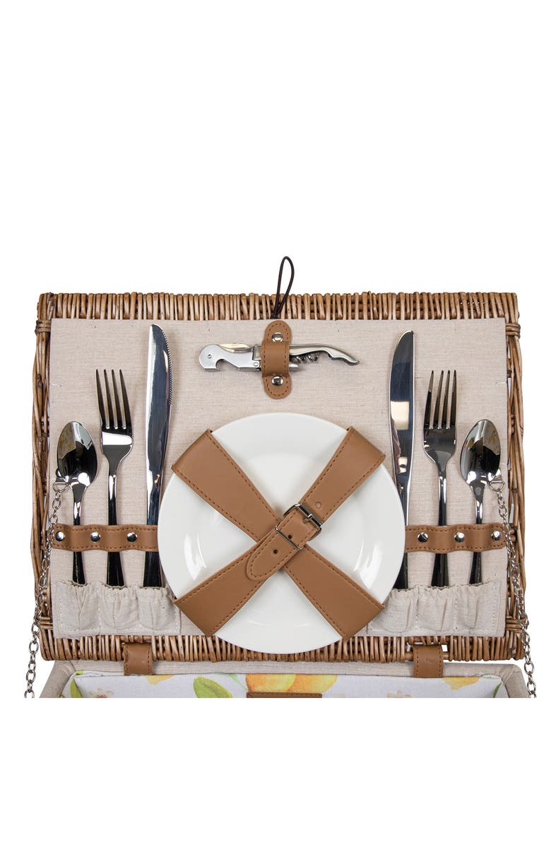 Picnic Time Lemongrove Picnic Basket, Alternate, color, White