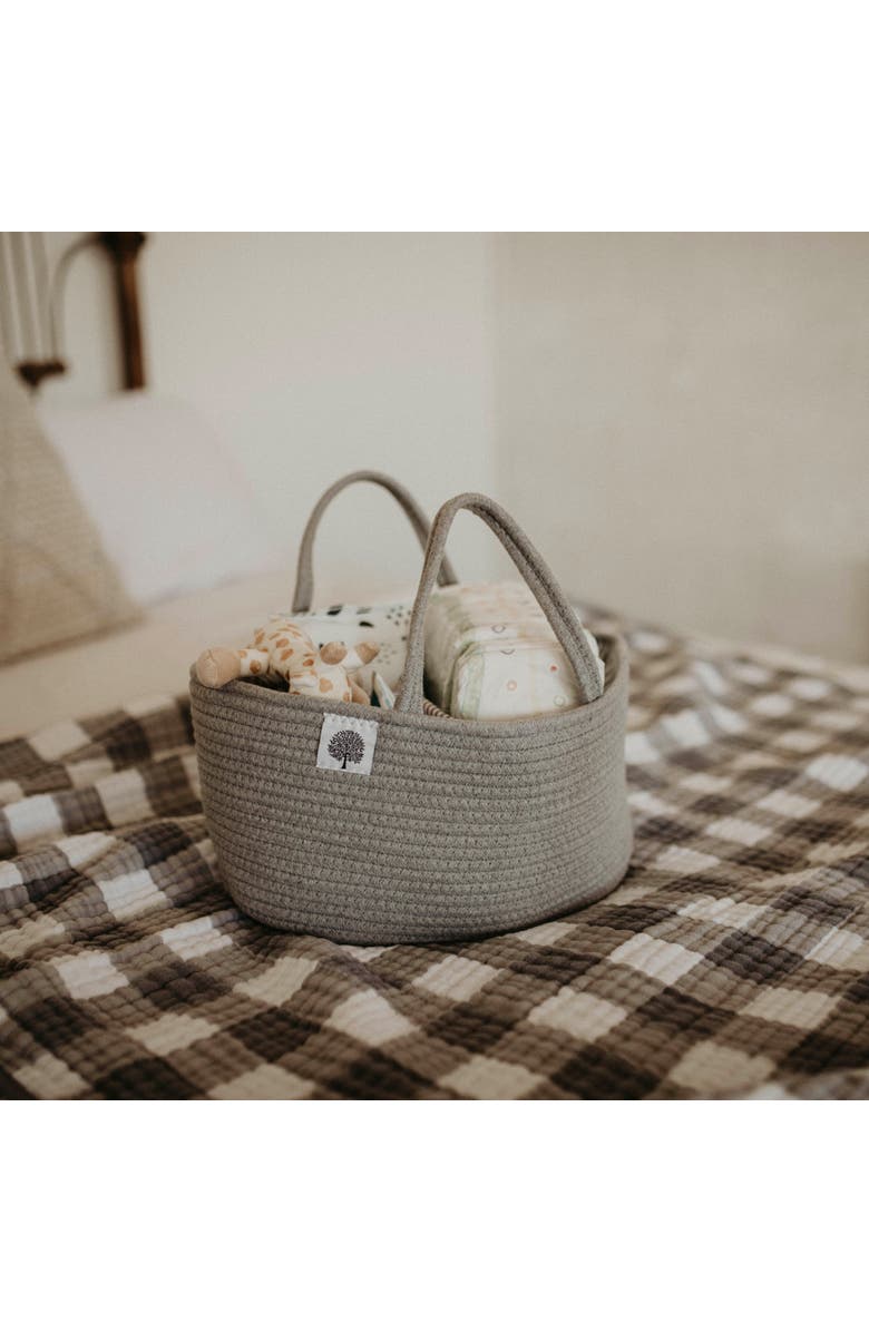 Parker Baby Co. Rope Diaper Caddy, Alternate, color, Gray