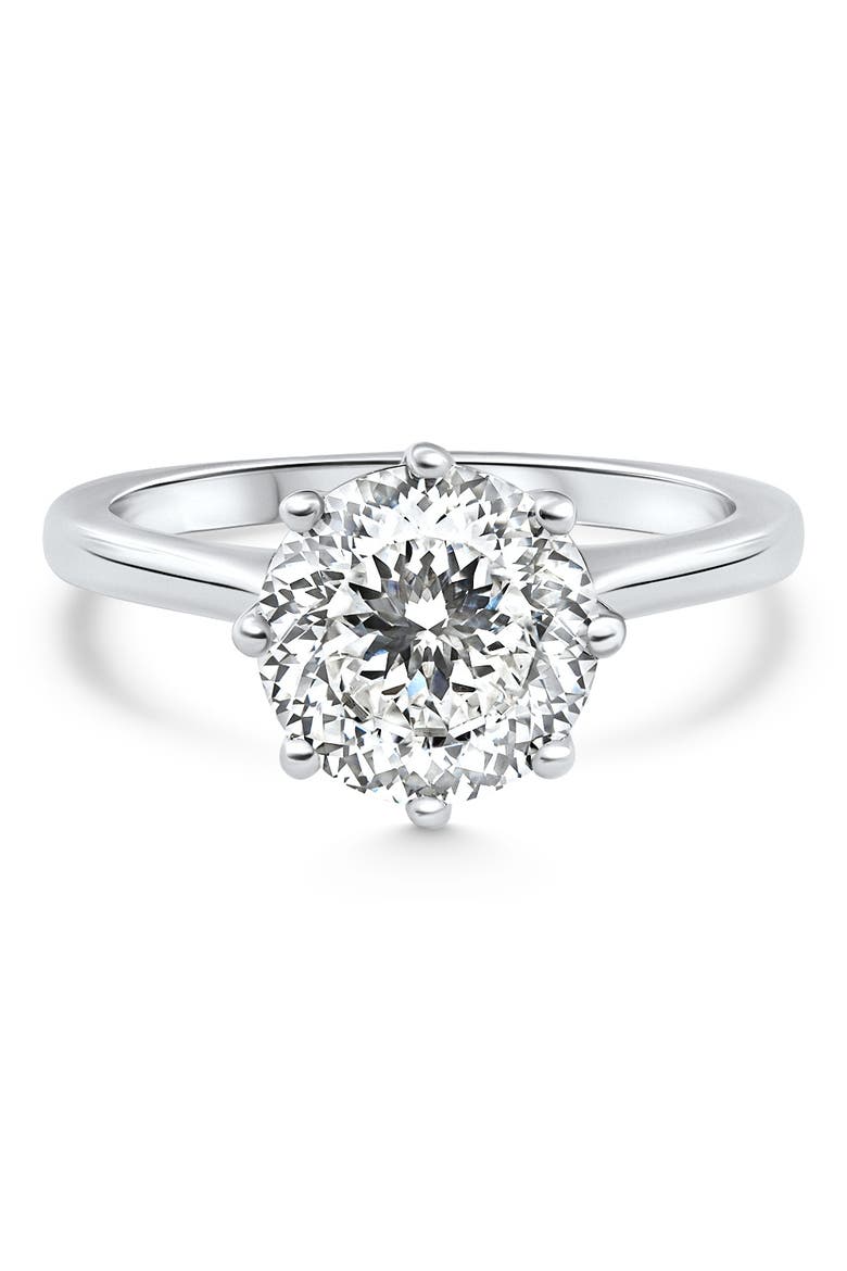 Certified 3Ct Portuguese Cut Diamond Engagement Ring 14k Gold Lab Grown, Alternate, color, 14k White Gold