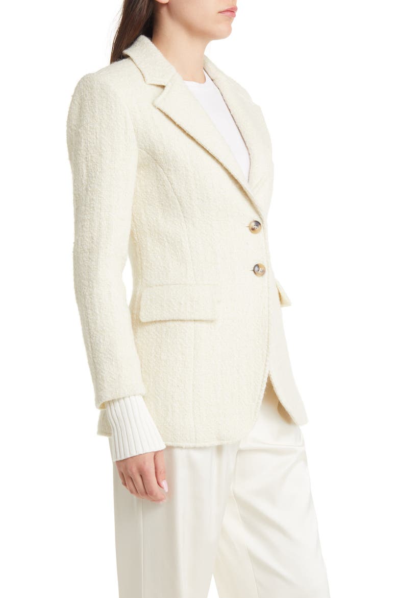 The City Layered Tweed Blazer, Alternate, color, WHITE BOUCLE