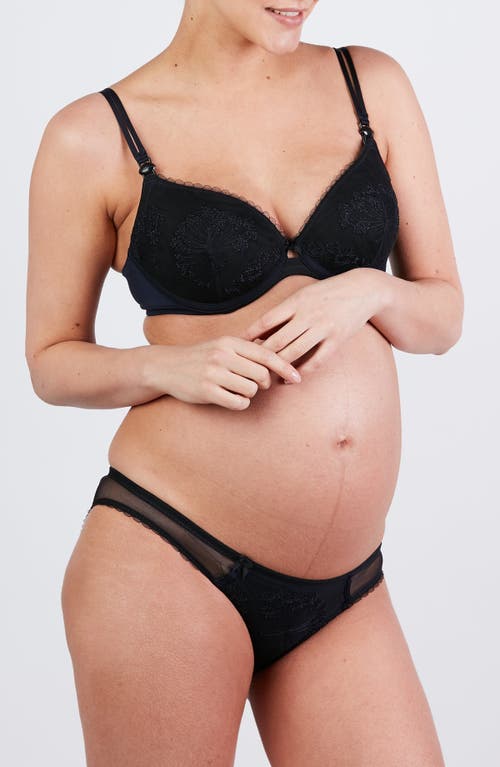 Cache Coeur Louise Maternity And Nursing Push-up Bra In Black