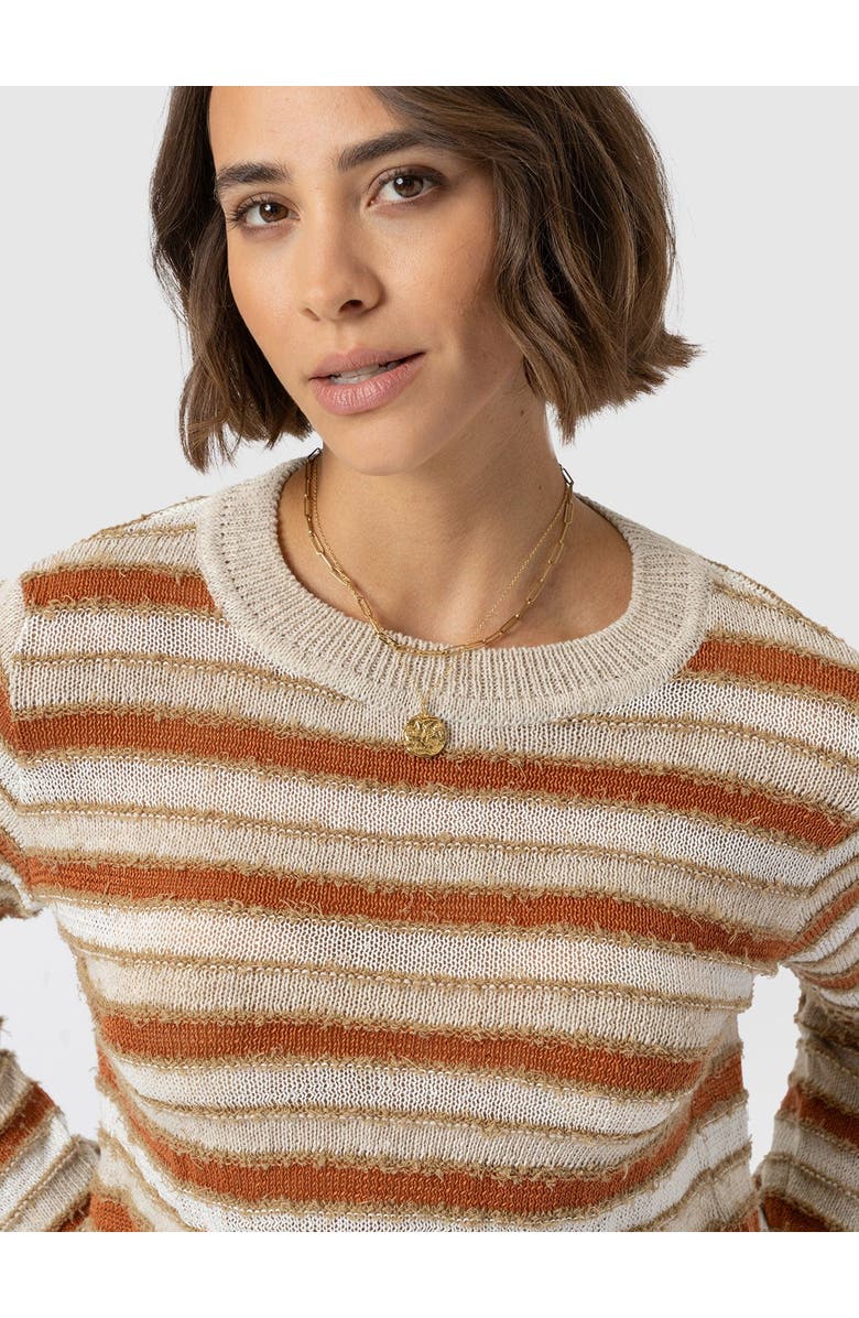 Saint + Sofia Fearne Knit Long Sleeve Tee, Alternate, color, Rust Stripe