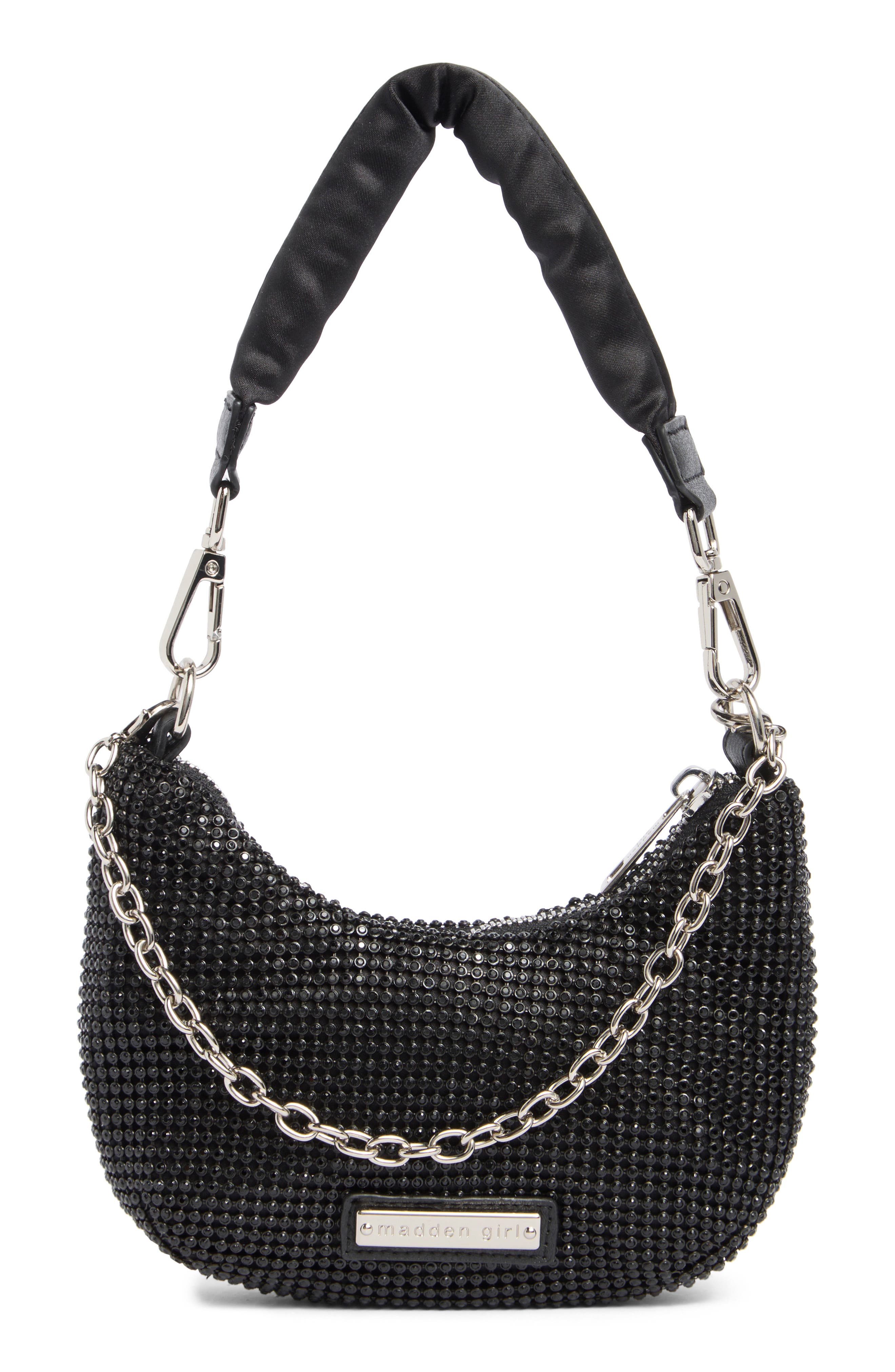 Madden Girl Rhinestone Mesh Mini Crossbody Bag, Alternate, color, 
