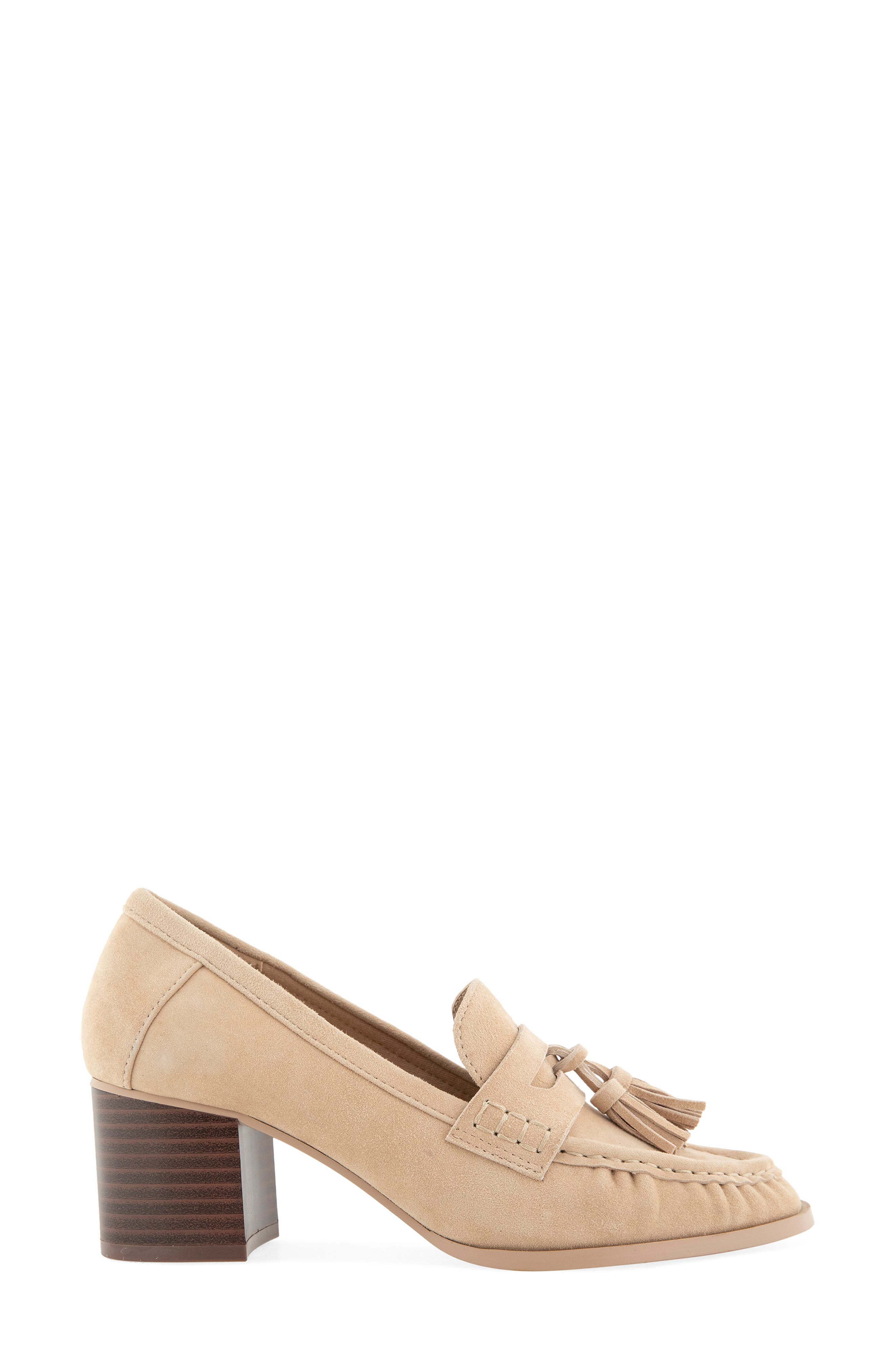 Martha Tassel Loafer Pump, Alternate, color, CAMEL BEIGE
