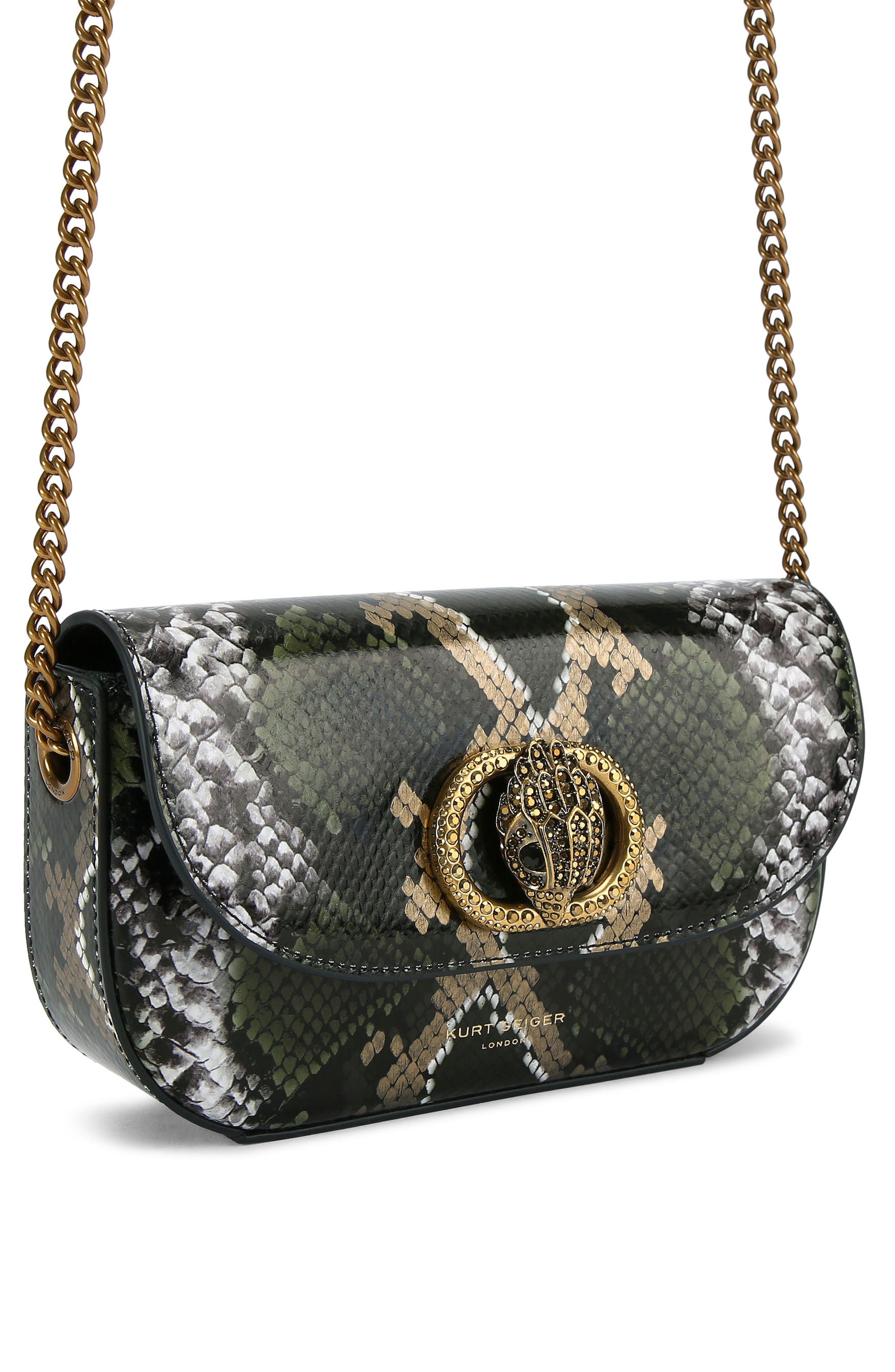 Kurt Geiger London Small Chelsea Croc Embossed Leather Crossbody Bag, Alternate, color, 