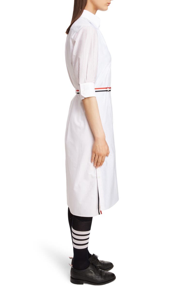 Thom Browne Stripe Belt Oxford Shirtdress, Alternate, color,
