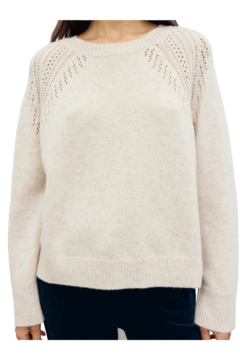 Risa Openwork Knit Sweater, Alternate, color, Natural