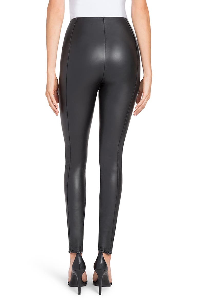 Lyssé High Waist Faux Leather Leggings, Alternate, color, BLACK