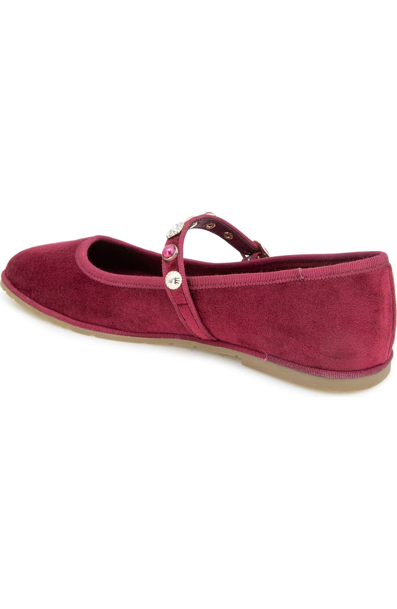 Reaction Kenneth Cole Elda Embellished Mary Jane Flat, Alternate, color, Dark Red Velvet