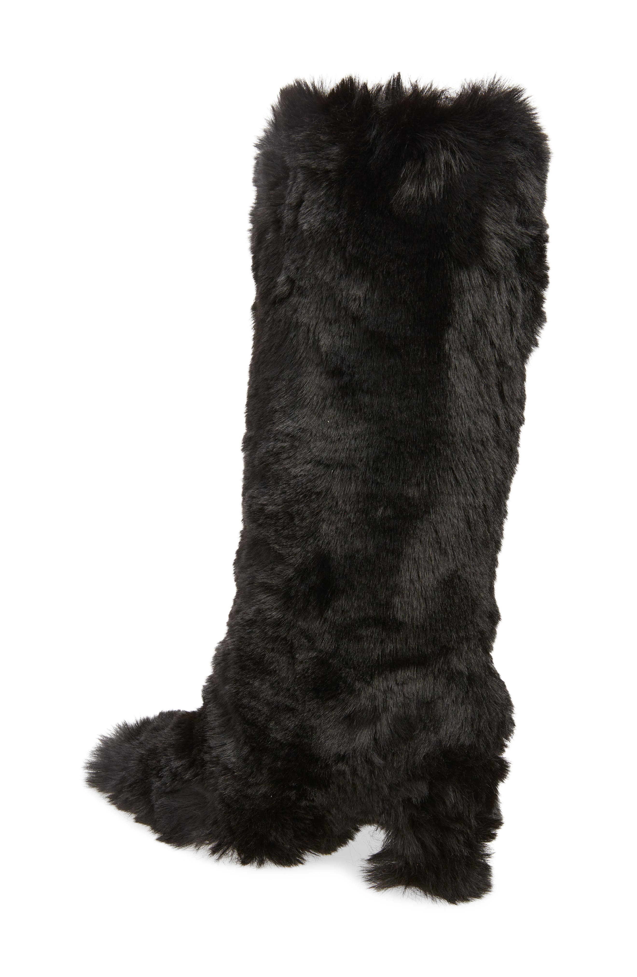Jeffrey Campbell Fuzzie Faux Fur Pointed Toe Boot, Alternate, color, 