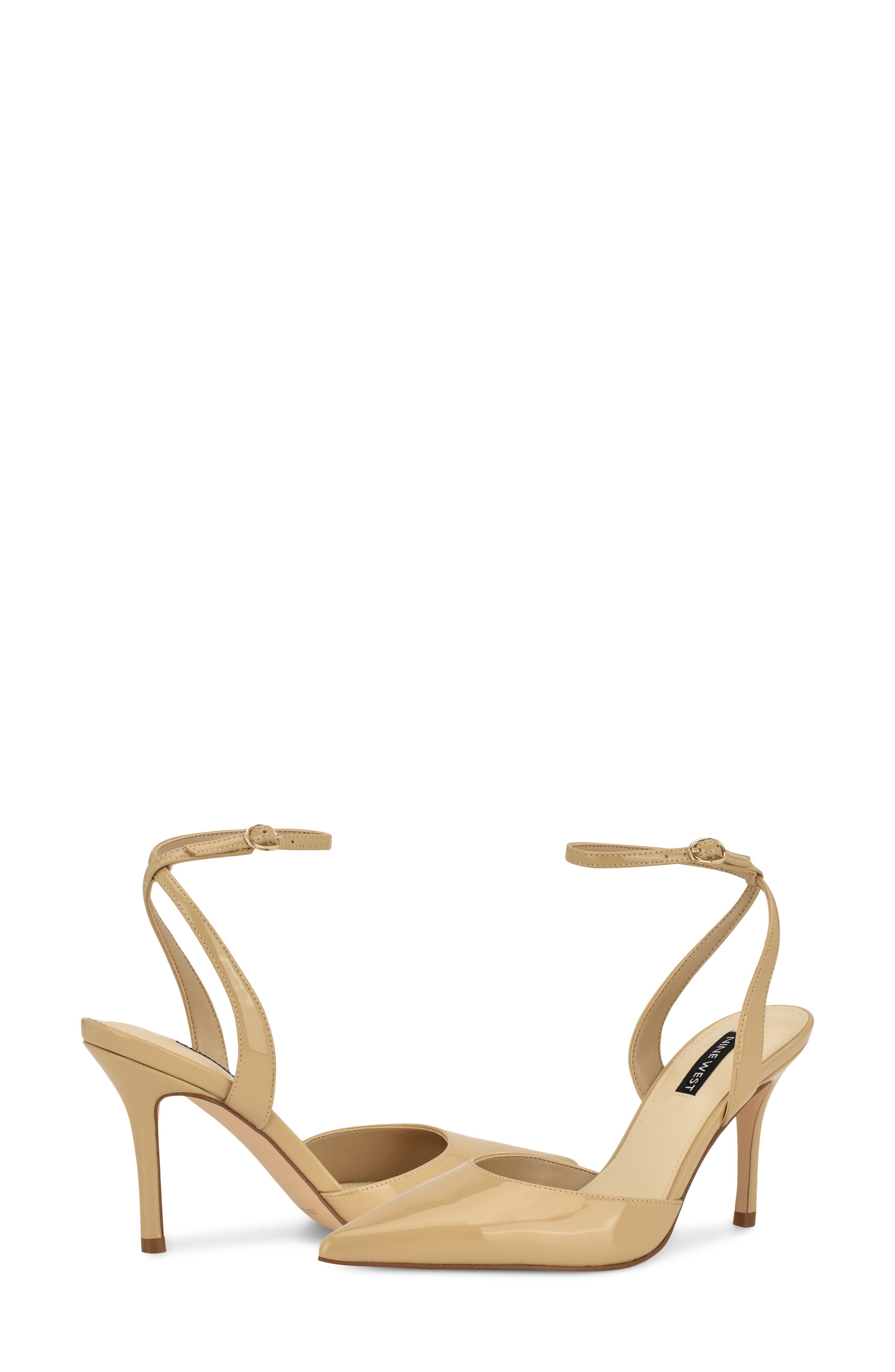 Grana Ankle Strap Pointed Toe Pump, Alternate, color, LIGHT NATURAL