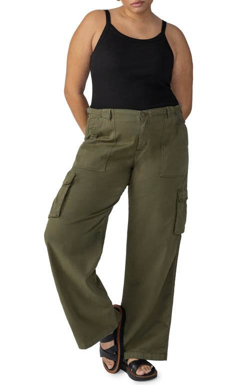 Sanctuary Reissue Wide Leg Cargo Pants In Mossy Green
