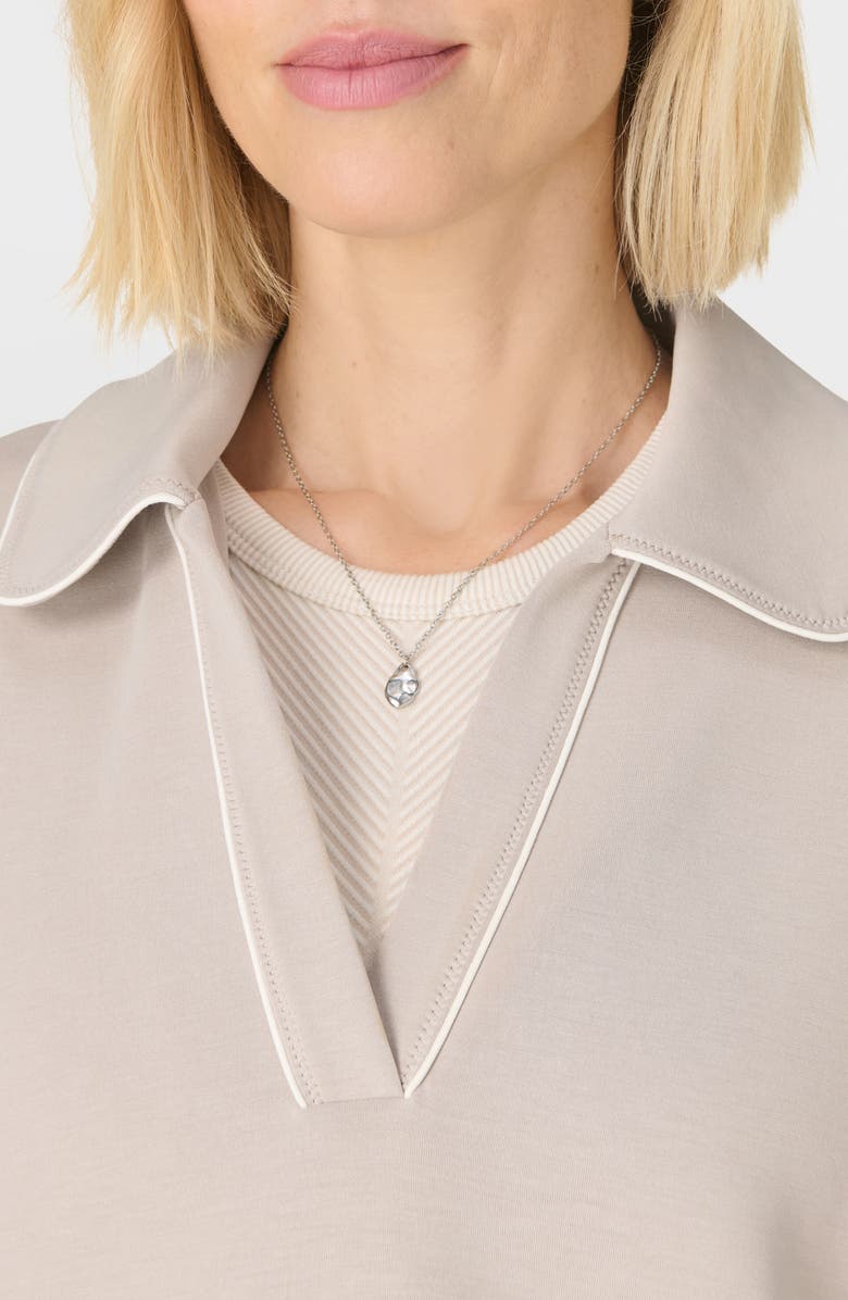 Sweaty Betty Sand Wash Crop Henley Sweatshirt, Alternate, color, Dusk Beige