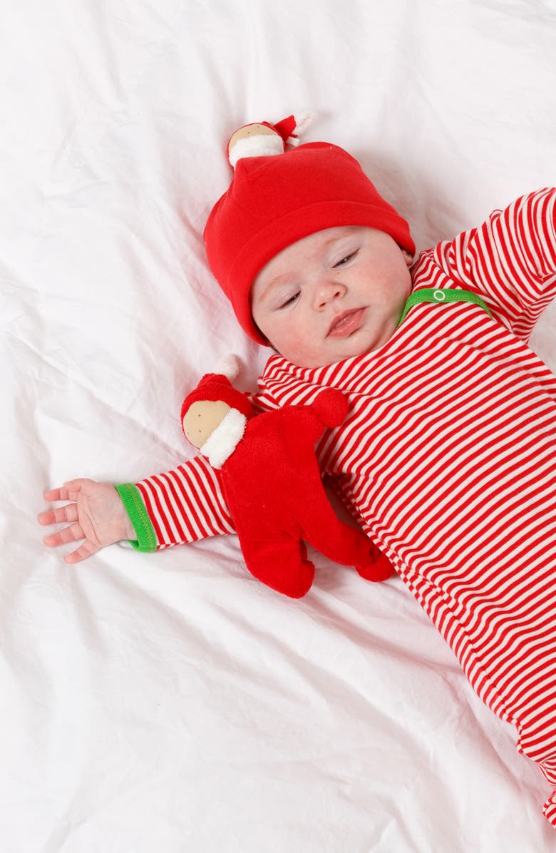Under the Nile Santa Organic Cotton Beanie & Plush Toy Set, Alternate, color, 