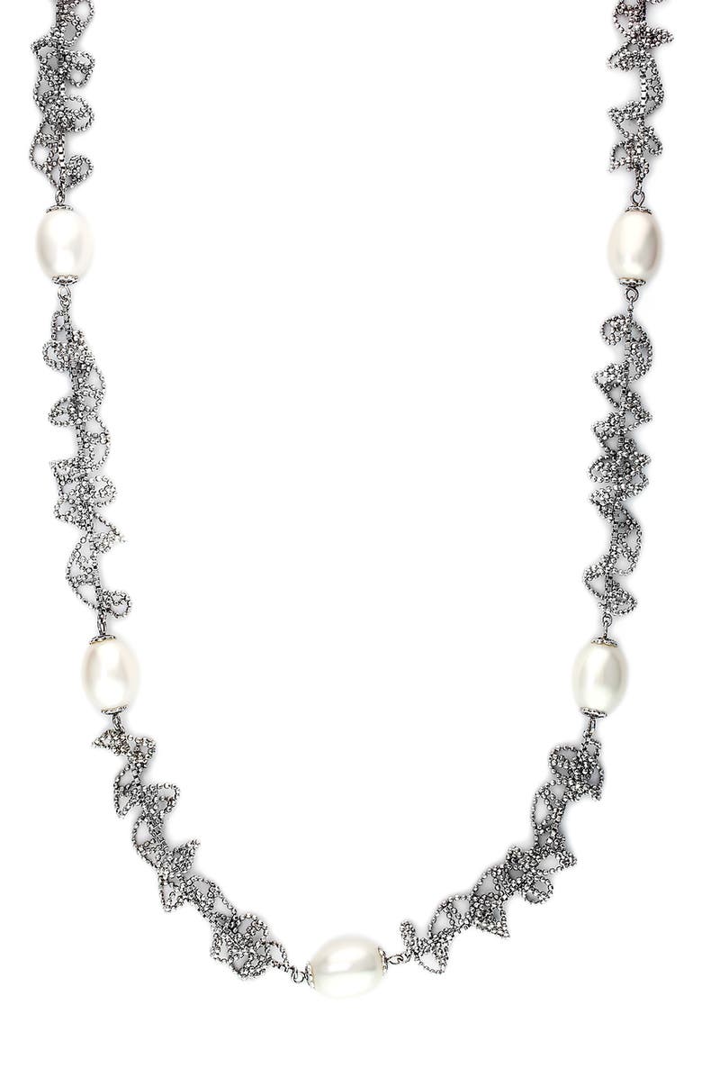 EFFY Sterling Silver Cultured Freshwater Pearl Necklace, Main, color, 