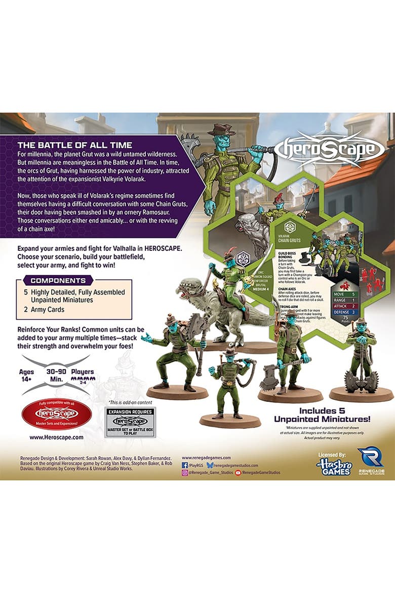 Heroscape, Chain Gruts & Ramosaur Rider Common Army Expansion, Alternate, color, Multicolored