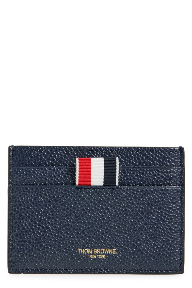 4-Bar Leather Card Case, Main, color, NAVY