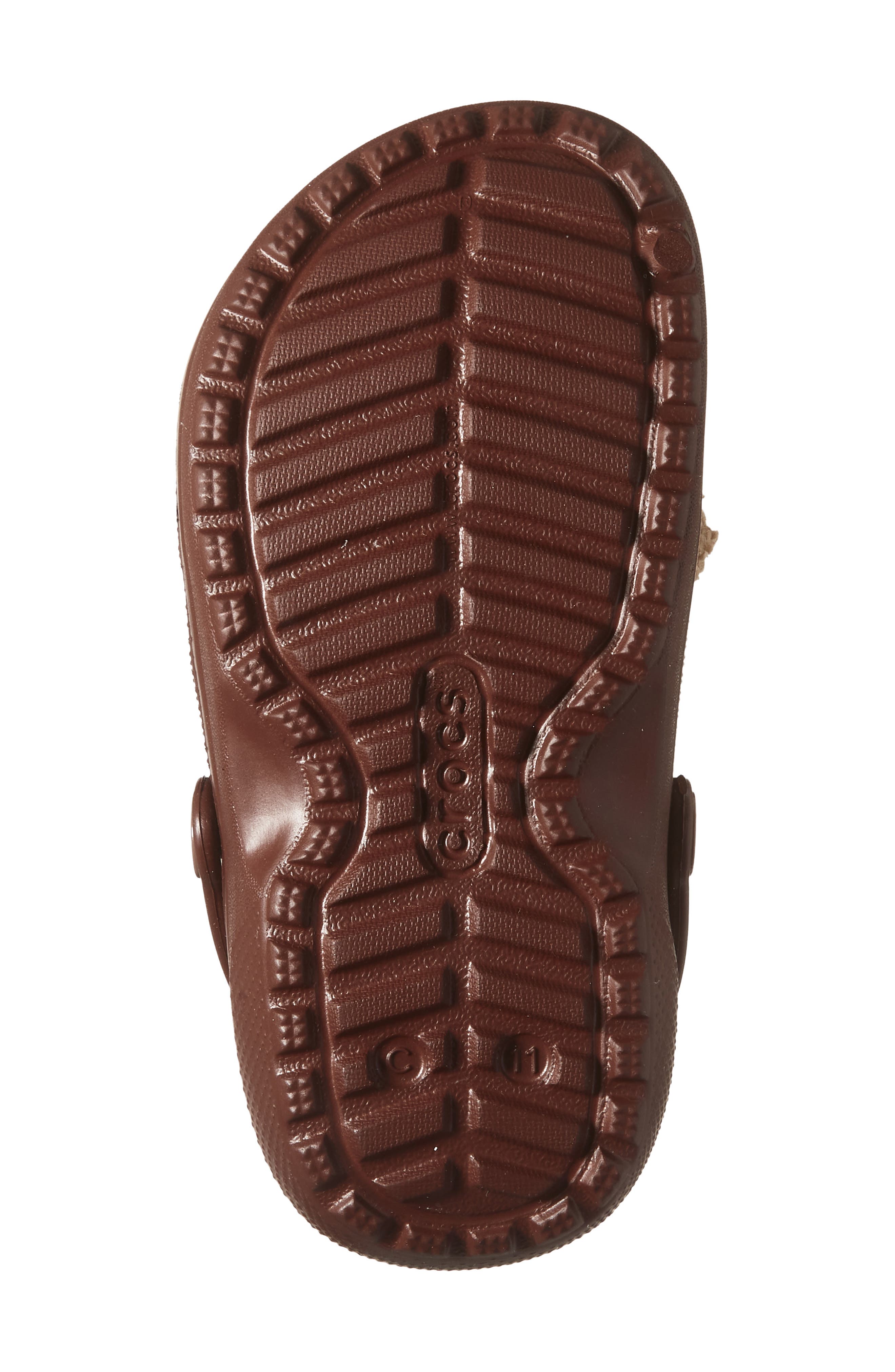 CROCS Faux Shearling Lined Bear Clog, Alternate, color, Dark Clay