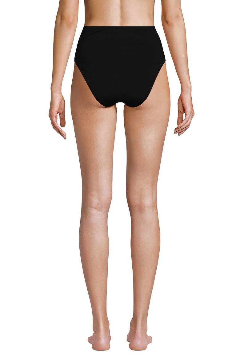 Cheeky High Waisted Bikini Bottoms, Alternate, color, Black