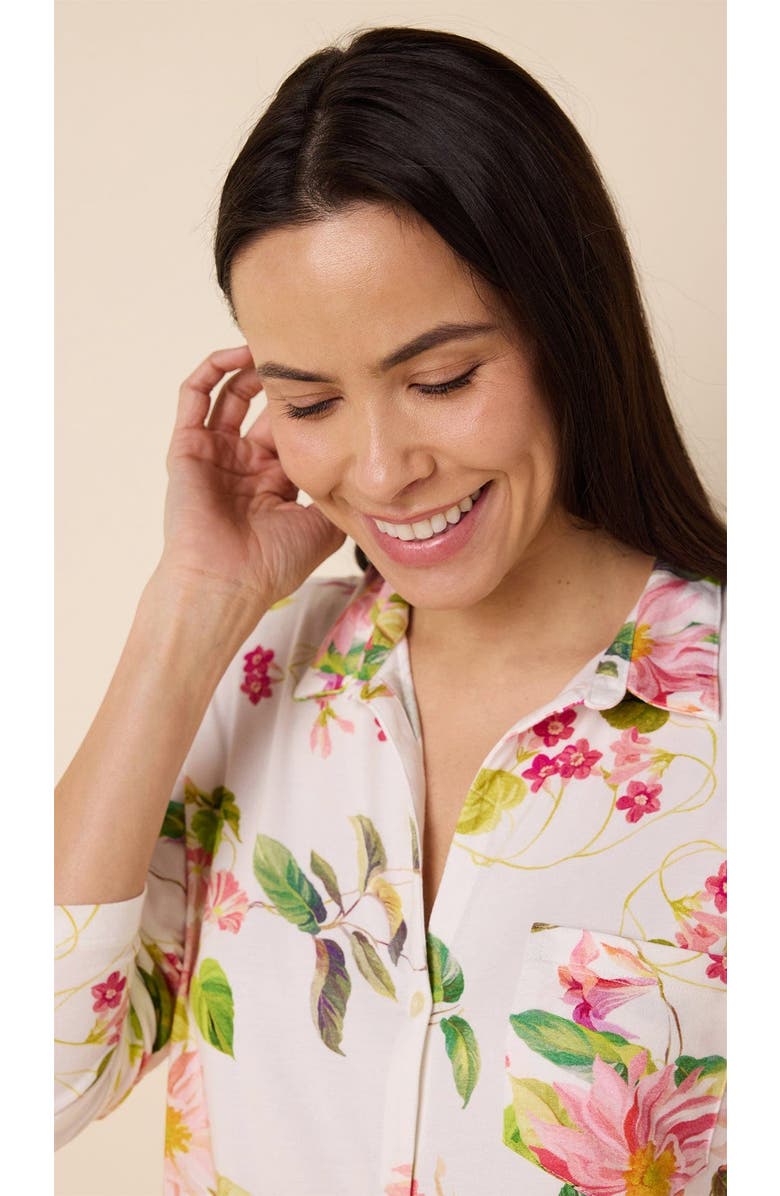 The Cat's Pajamas Pima Knit Night Shirt Floral, Alternate, color, Carolina