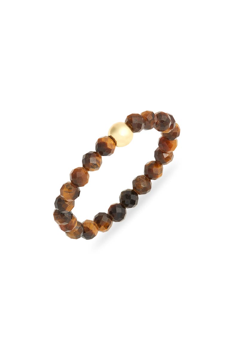 Sai Tiger's Eye Stretch Ring, Main, color, GOLD/ TIGERS EYE
