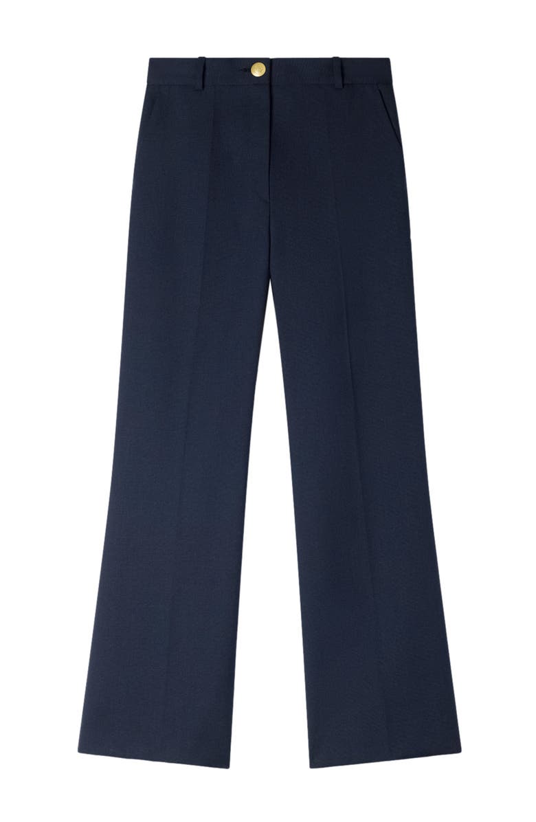 SANDRO Wide-leg wool trousers, Alternate, color, Navy Blue