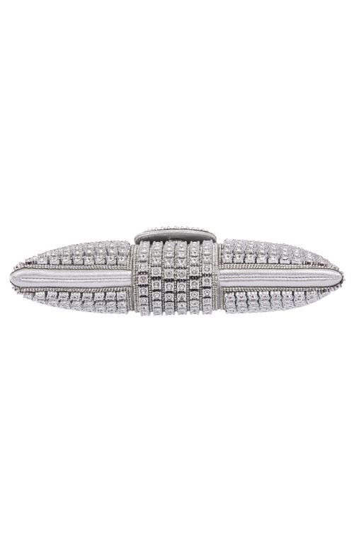 Lady Couture Dazzling Bow Evening Bag In Silver