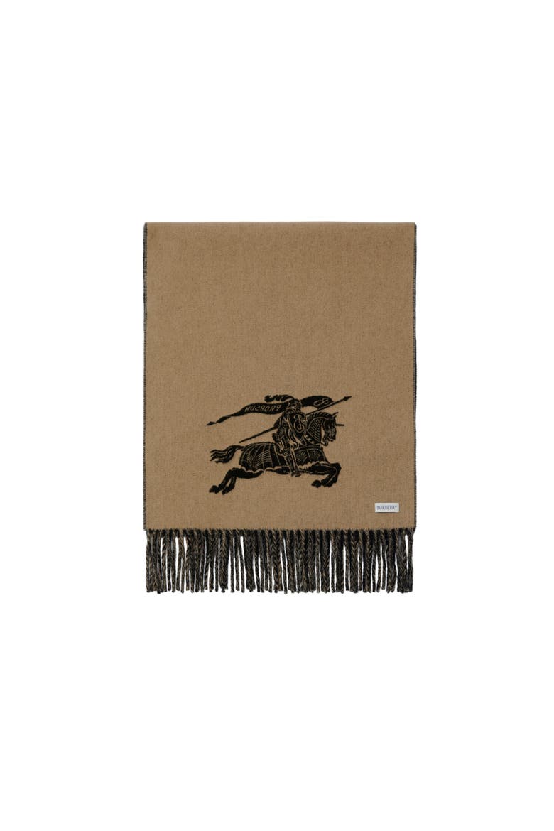 Reversible Knight Cashmere Scarf, Alternate, color, Camel/black