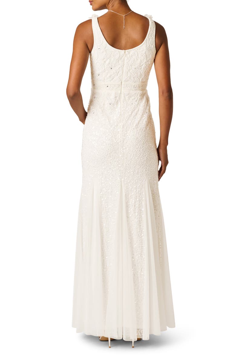 Adrianna Papell Beaded Godet Mermaid Gown, Alternate, color, 