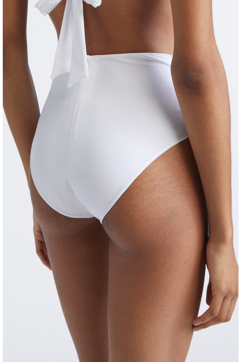 Sabina Beachwear High Waist Bikini Bottoms, Alternate, color, WHITE