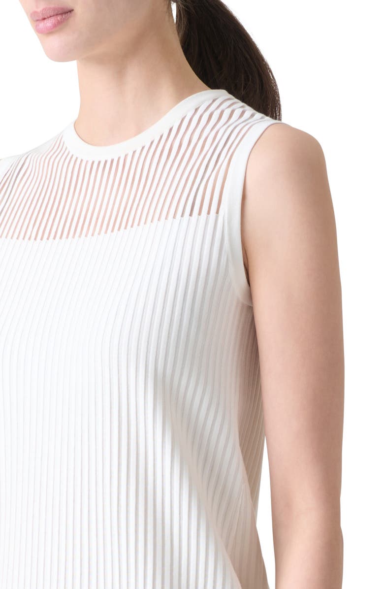 Akris Sheer Stripe Silk
Cotton Blend Sweater Dress, Alternate, color, Ecru