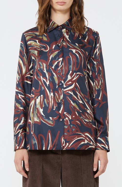 Weekend Max Mara Rive Print Shirt In Blue
