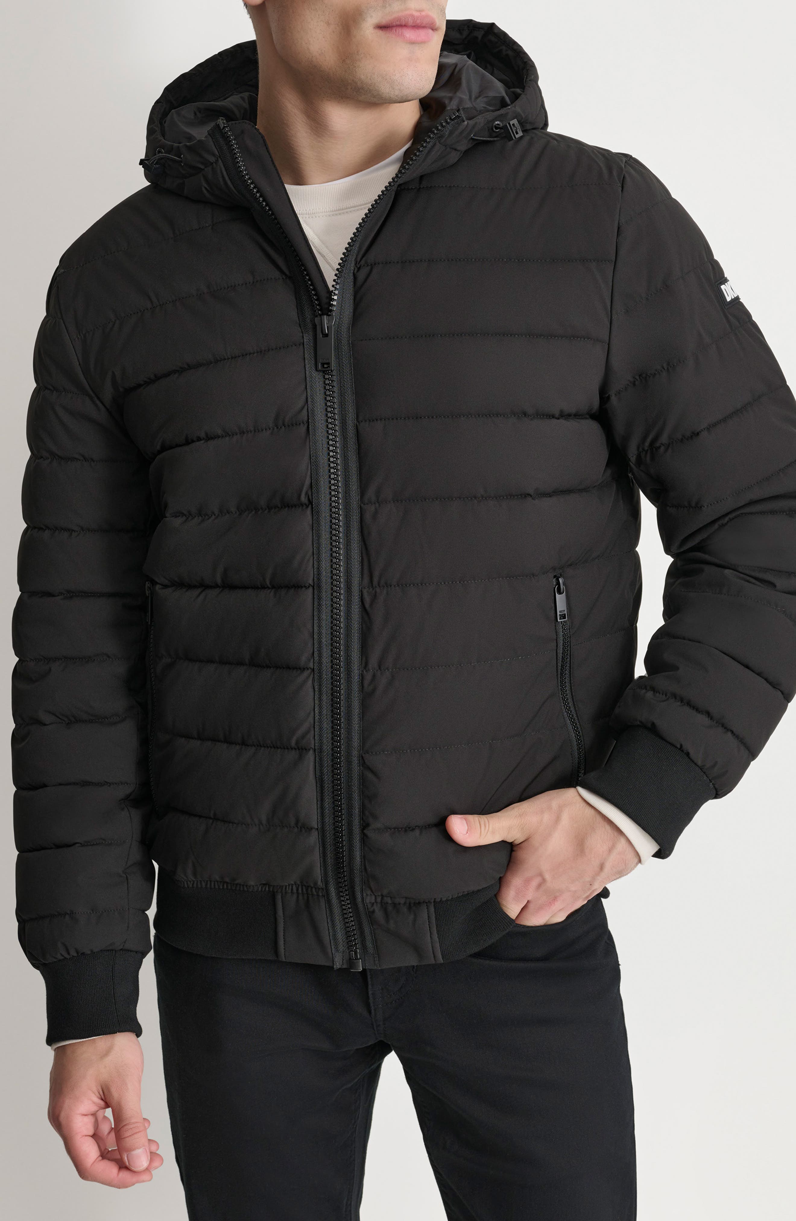 DKNY Zip Front Quilted Jacket