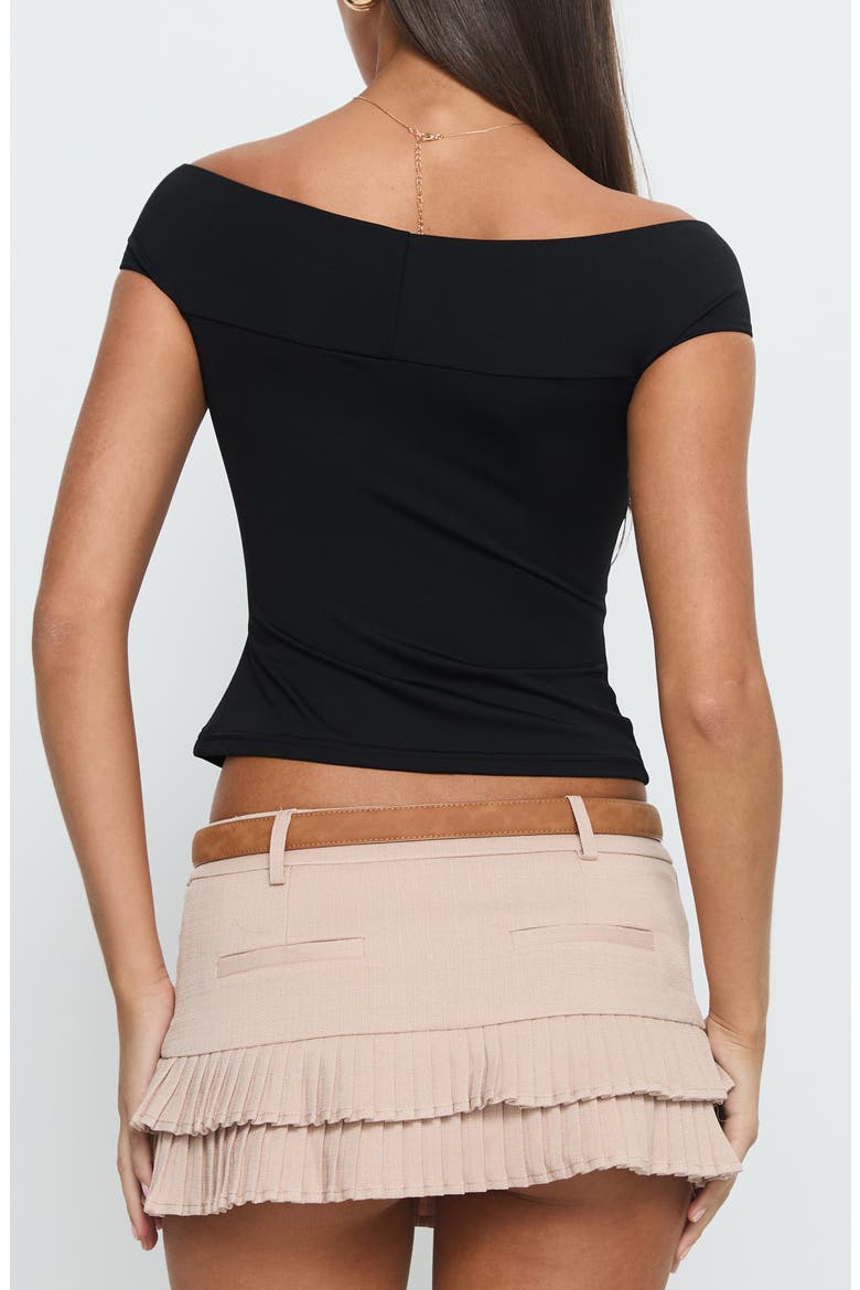 Maxeina Off the Shoulder Top, Alternate, color, BLACK