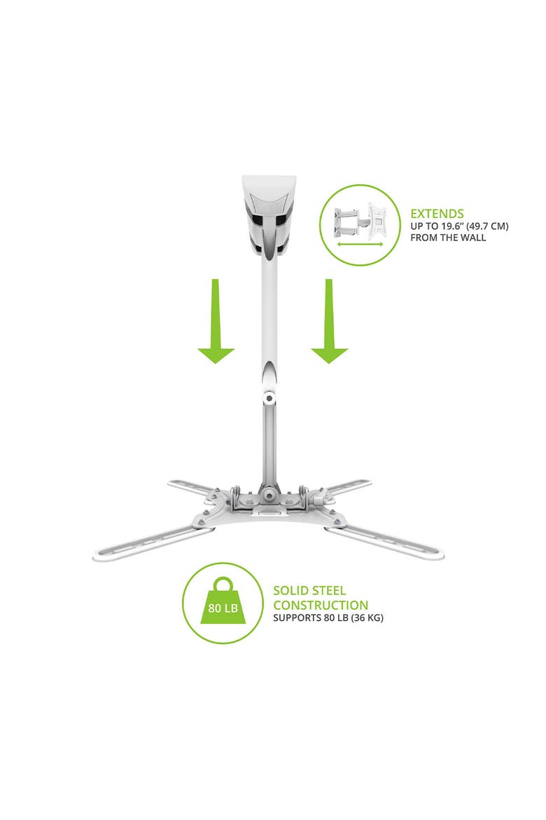 M300 Full Motion Single Stud TV Mount for 26" - 55" TV, Alternate, color, White