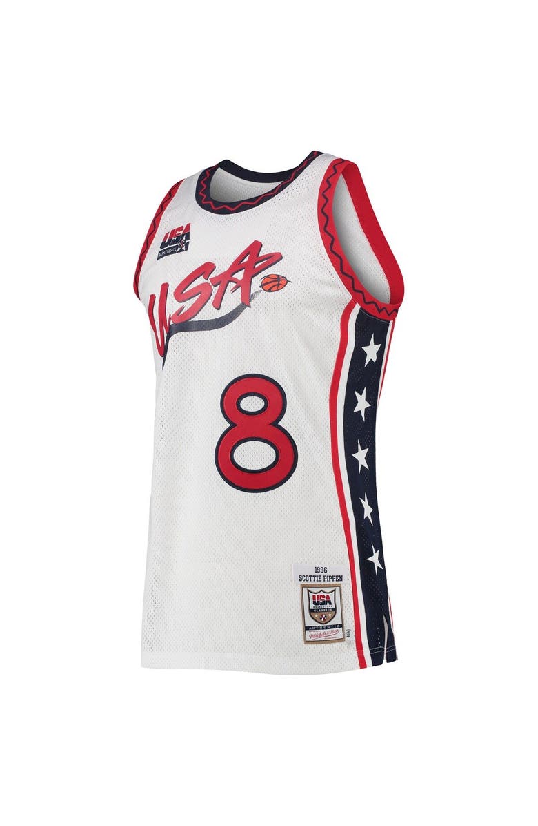 Mitchell & Ness Men's Mitchell & Ness Scottie Pippen White USA Basketball 1996 Hardwood Classics Authentic Jersey, Alternate, color, 