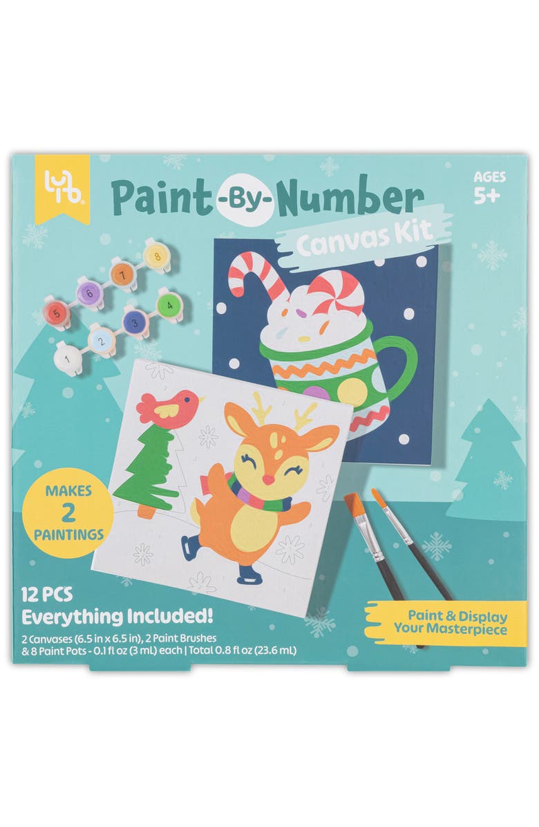 Little Yellow Bicycle Reindeer Paintbynumber Kit Complete Art Set, Main, color, Multicolored