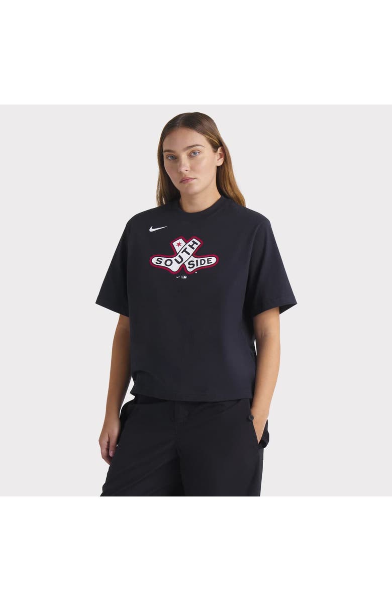 Nike Women's Nike  Black Chicago White Sox 2025 City Connect Logo Boxy T-Shirt, Alternate, color, Black