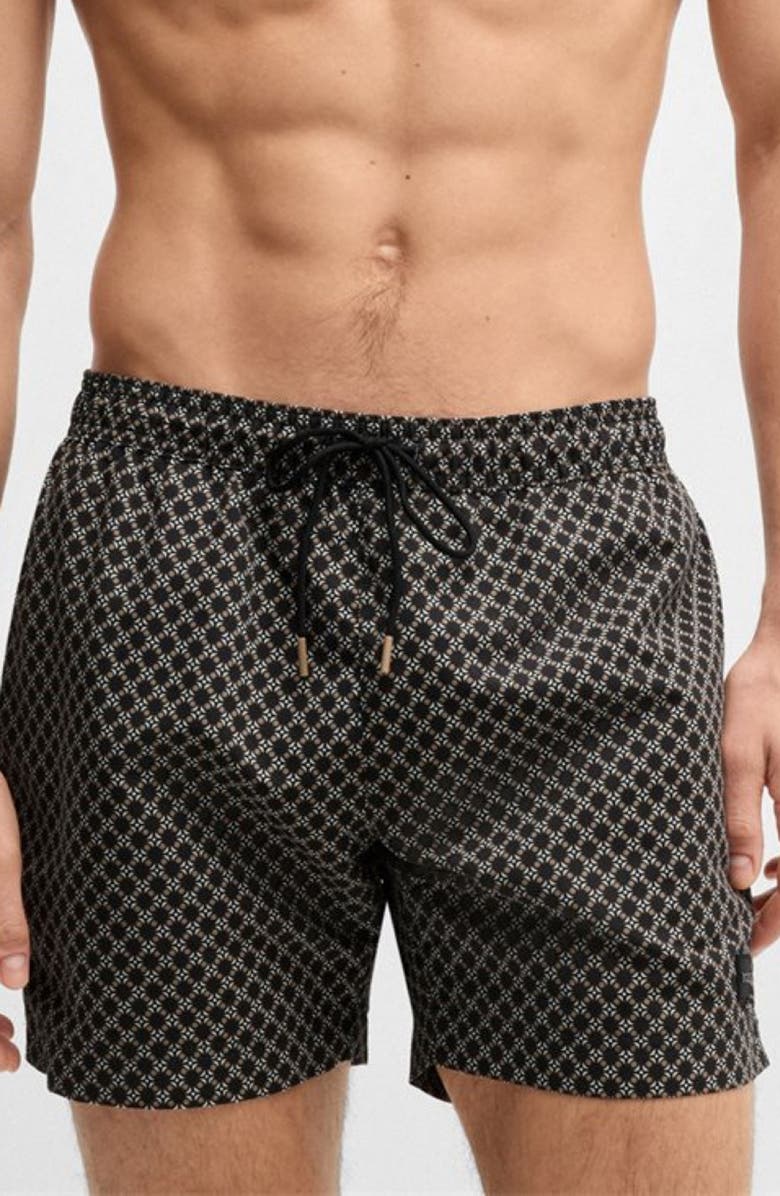 BOSS Vibe Swim Trunks, Main, color, Black