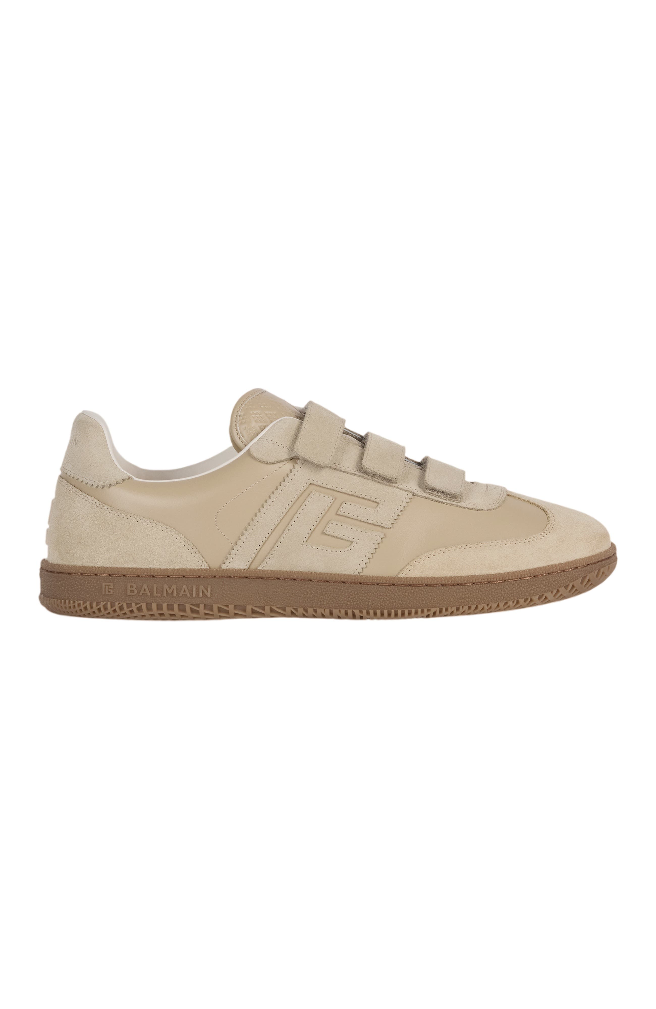 Swan trainers in smooth leather and suede, Main, color, beige