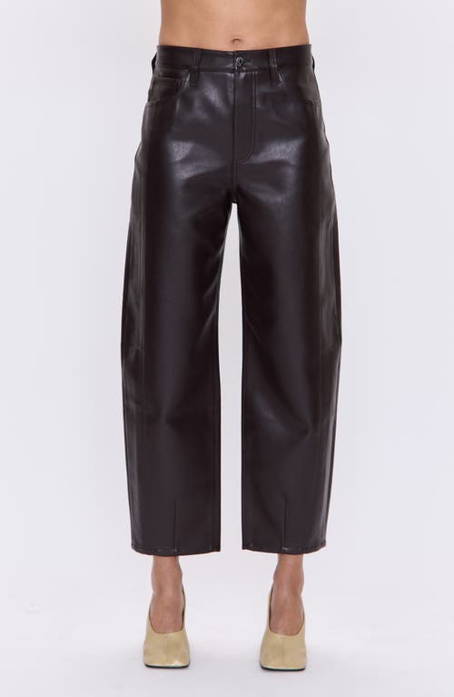 Pistola Eli Coated Ankle Barrel Leg Jeans In Brown