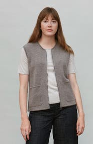 Paul James Lambswool Zip Neck Knitted Gilet