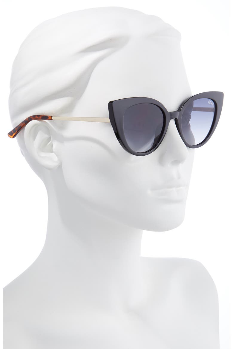 Audaucious 52mm Cat Eye Sunglasses, Alternate, color, BLACK / SMOKE LENS