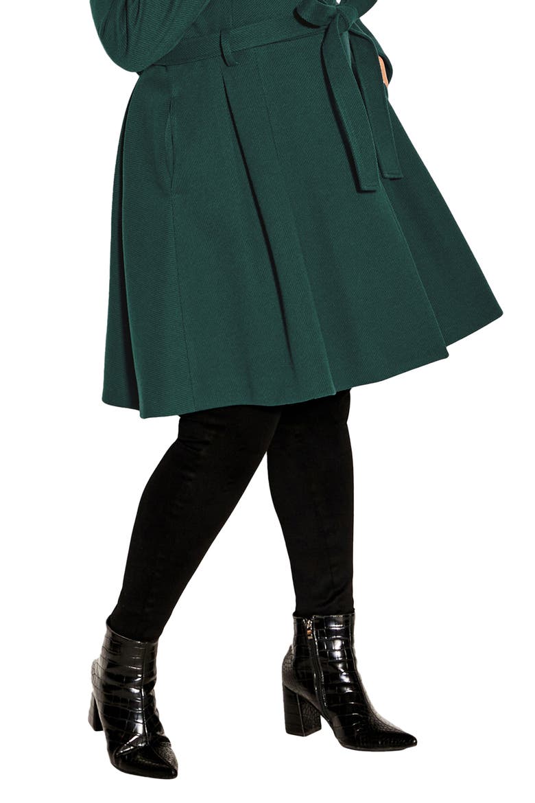 Rosemary Faux Fur Collar Coat, Alternate, color, JADE