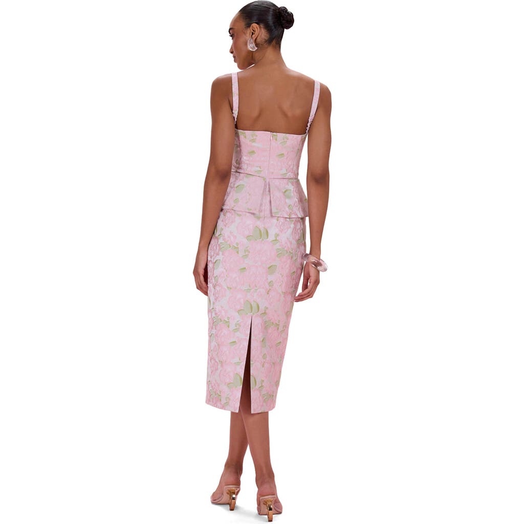 Patbo Garden Jacquard Midi Dress In Pink